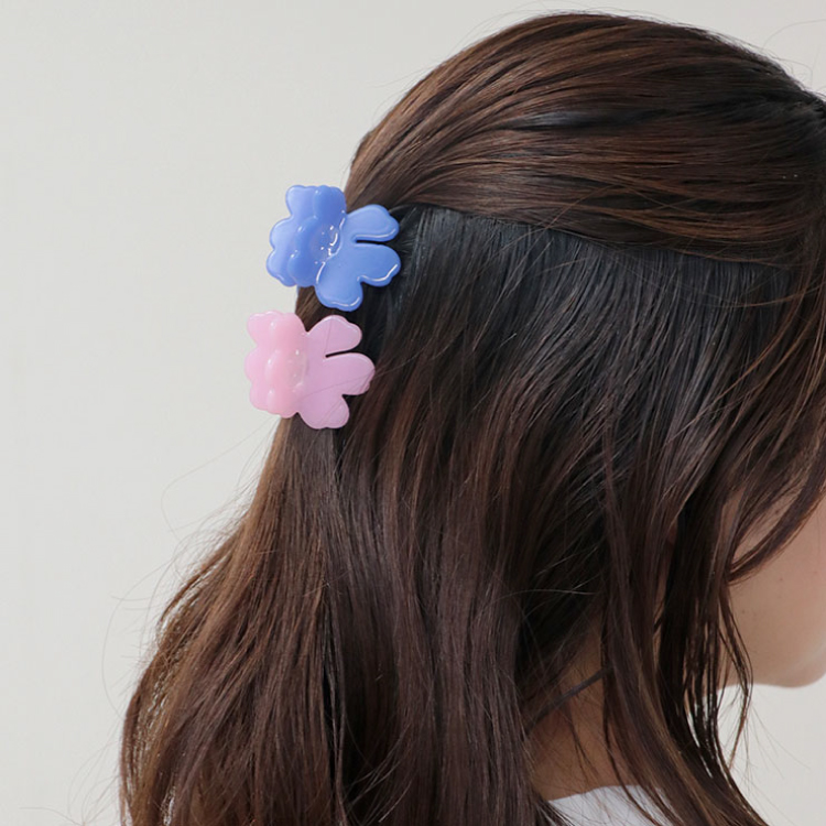 【marimekko】マリメッコ ヘアークリップ Nano Unikko Hair Clip ピンク×ブルー ピンク×ブルー