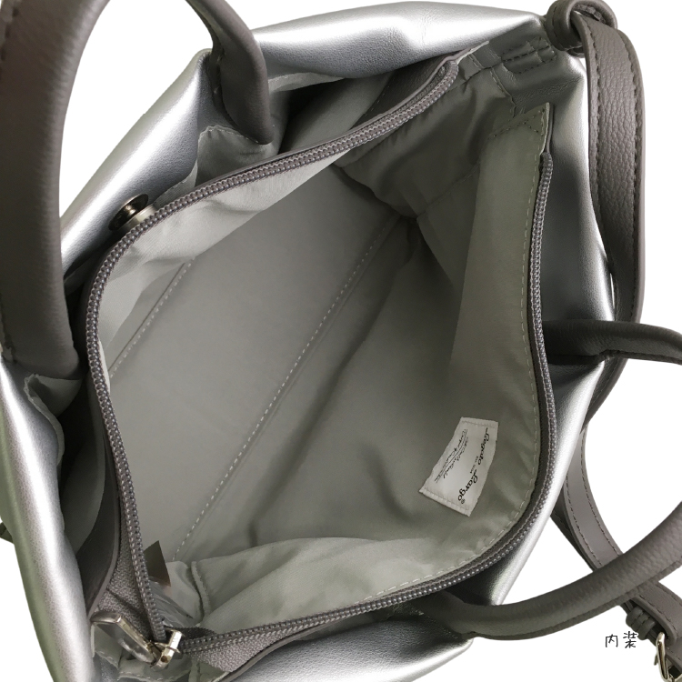 【Legato Largo】肩楽 合皮 ミニショルダー シルバー シルバー ミニショルダー