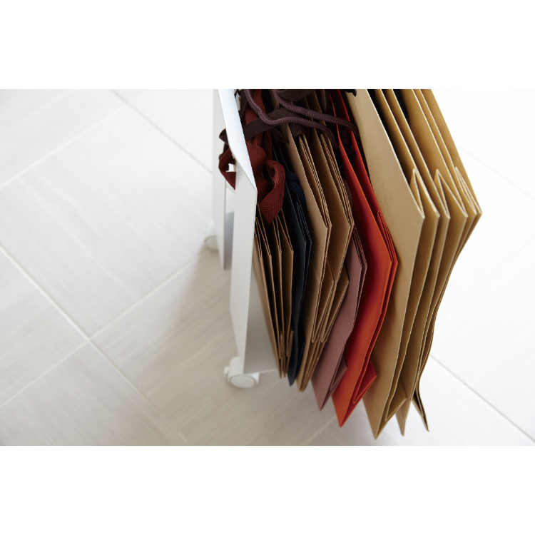 山崎実業 frame ダンボール&紙袋ストッカー ホワイト