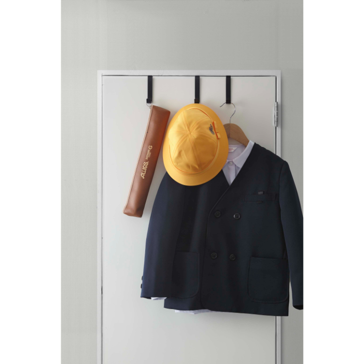 山崎実業 smart ドアハンガー 5個組 ブラック ブラック