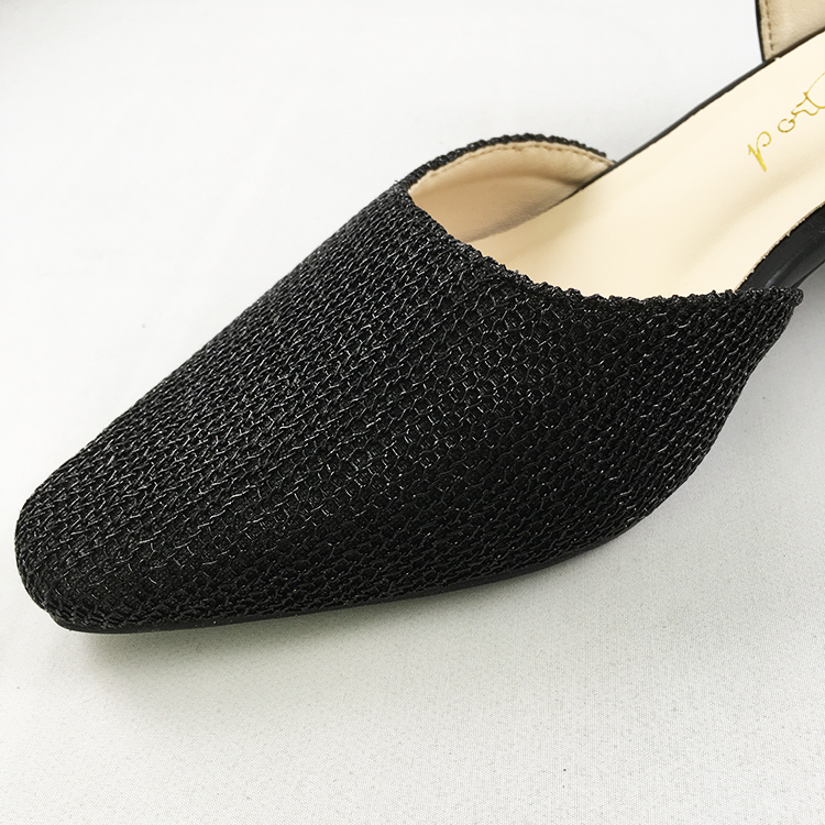 素材コンビストラップミュール/ H-6224 ブラック 22.5cm BLK 22.5cm