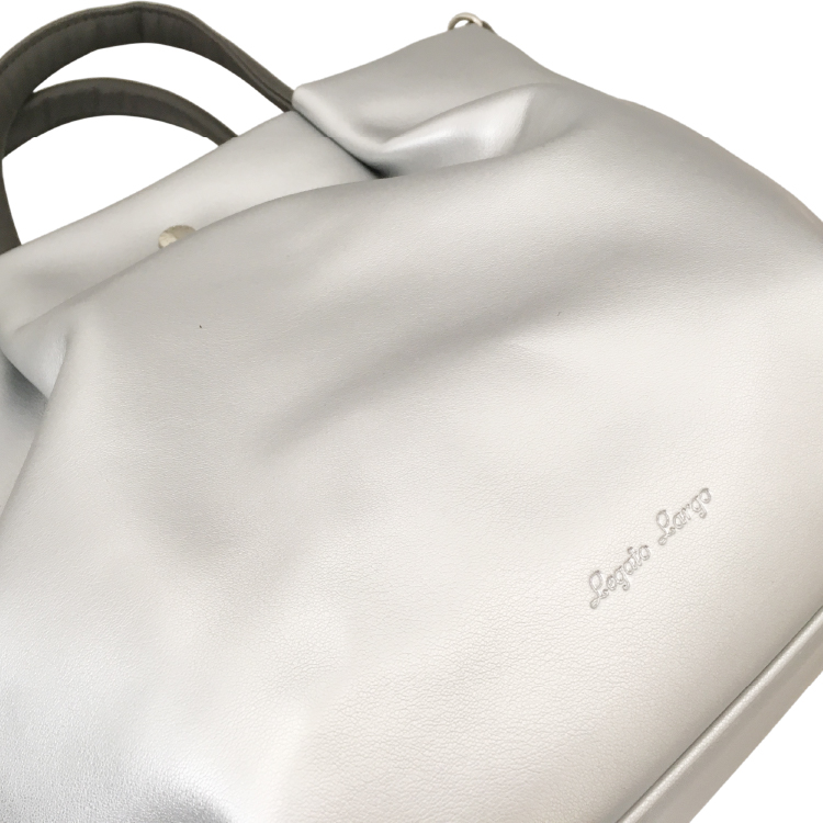 【Legato Largo】肩楽 合皮 2WAY ショルダーバッグ シルバー シルバー 2WAY ショルダーバッグ