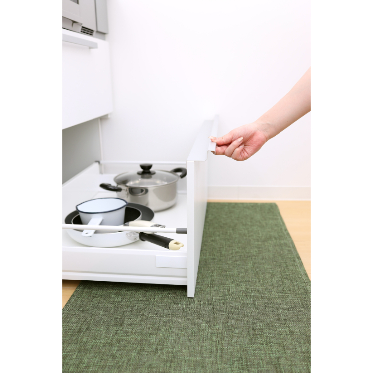 Pally Pally(パリ―パリ―) はっ水加工の洗濯機で丸洗いできるキッチンマット180㎝ グリーン グリーン 180㎝