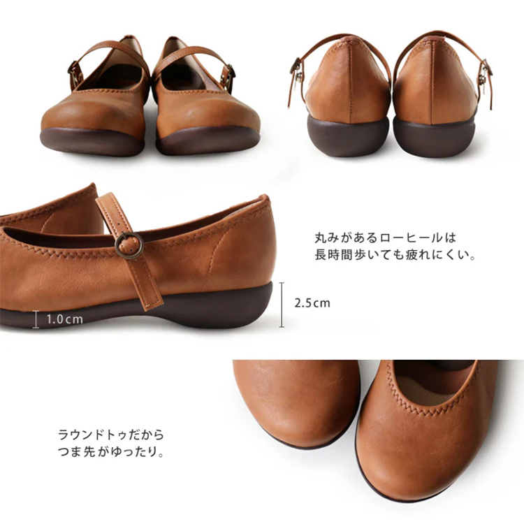【Re:getA】リゲッタ ローヒールストラップパンプス ブラック S (22-22.5cm) ブラック S(22-22.5cm)
