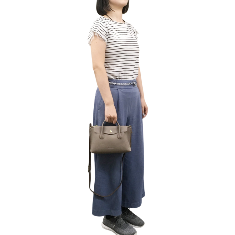 【Legato Largo】かるいかばんDuo ハンドル付き ミニショルダーバッグ グレーベージュ グレーベージュ ハンドル付き ミニショルダーバッグ