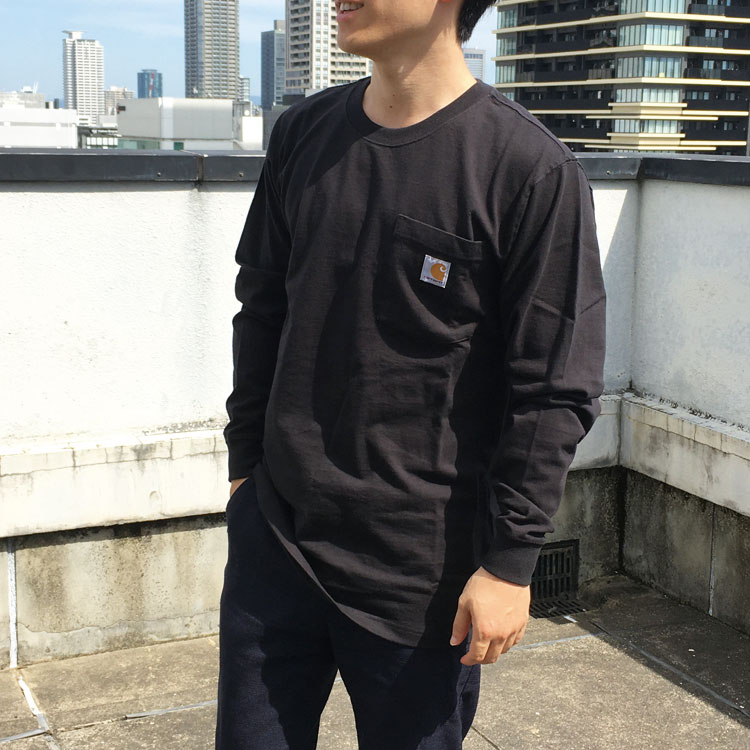 carhartt/カーハート】ロングスリーブポケットTシャツ BLK Ｍ(Ｍ BLK): ビジター表示商品｜ファンビ寺内ネットストア