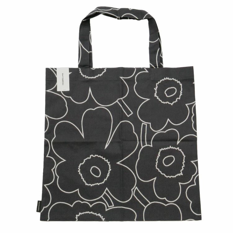 【marimekko】マリメッコ ファブリックバッグ Pieni Piirto Unikko ブラック×ホワイト