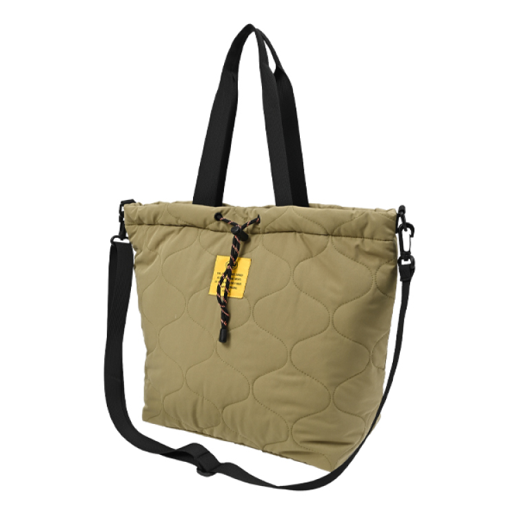 【KiU】パデッドドロストトートバッグ カーキ カーキ