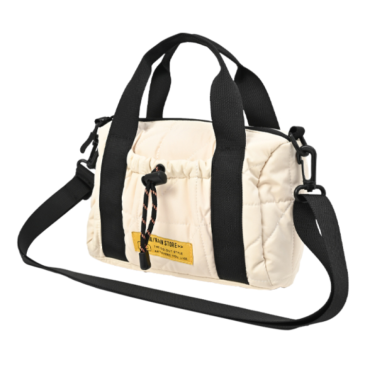 【KiU】スクエアパデッドミニボストンバッグ アイボリー アイボリー