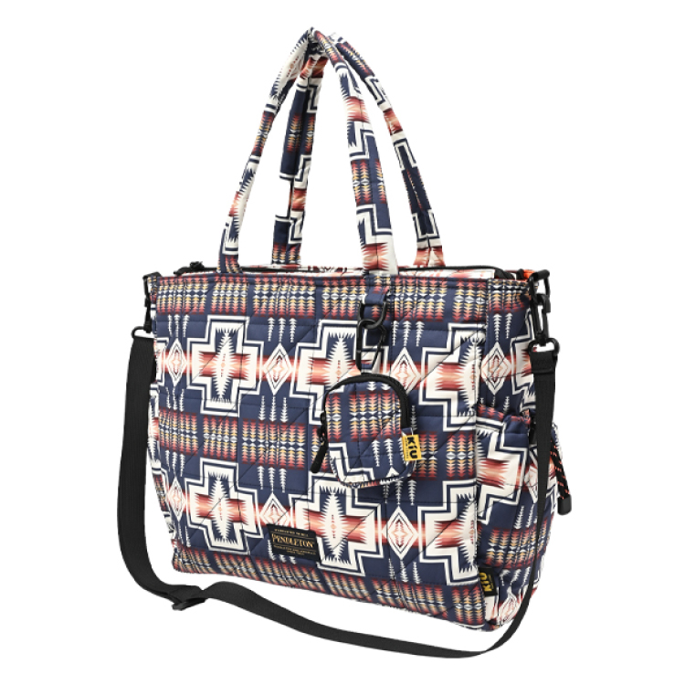 【KiU×ペンドルトン】スクエアパデッドマルチパーパストートバッグ ハーディング ネイビー マルチパーパストートバッグ