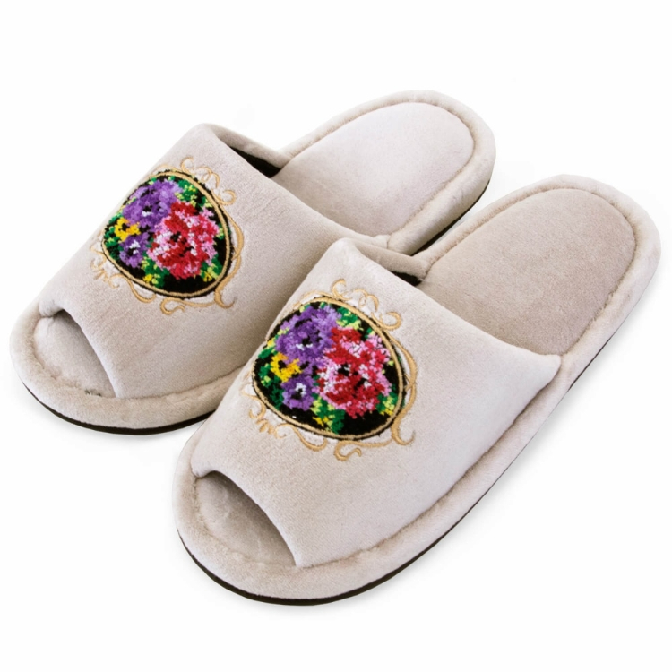 シェニールロゼ スリッパ ベージュ ベージュ スリッパ