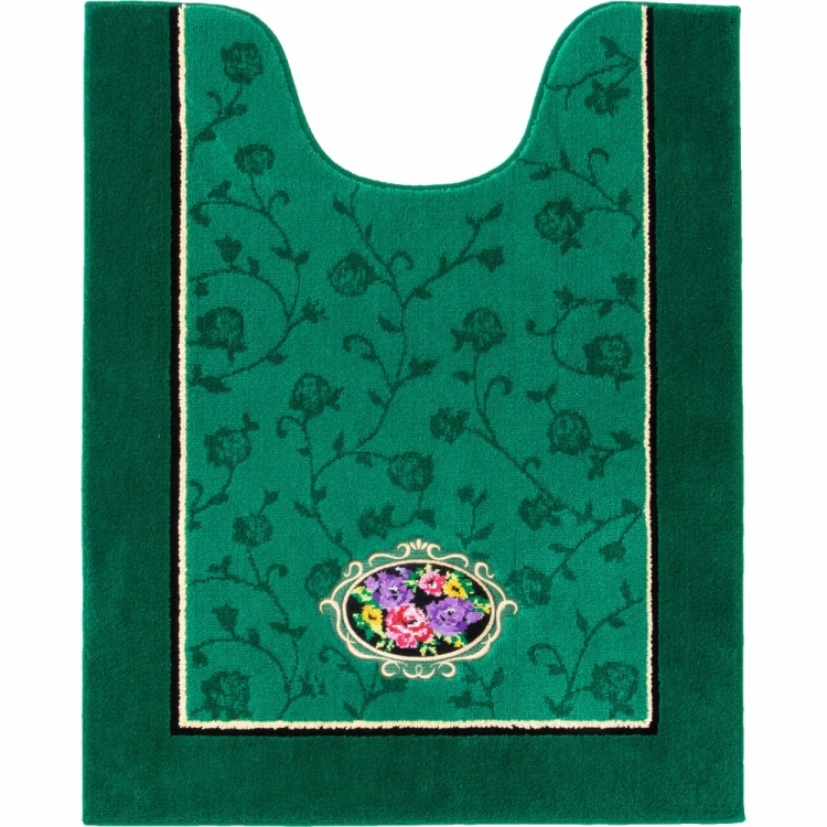 シェニールロゼ ロングトイレマット 約85cm×67cm グリーン グリーン ロングトイレマット 約85cm×67cm