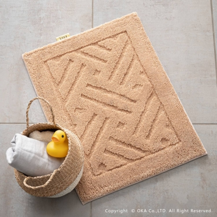 乾度良好リッカ バスマット 約45cm×60cm ベージュ ベージュ 45cm×60cm