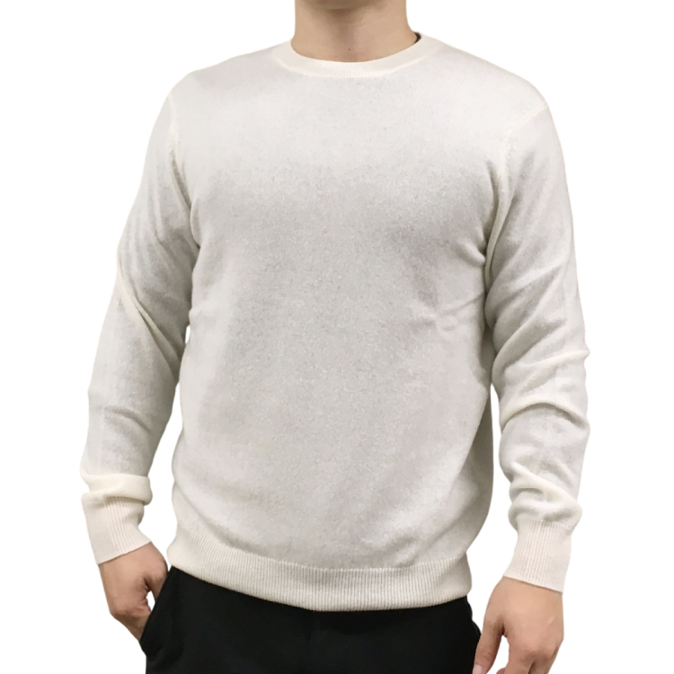 【RHYTHM BOX】リズムボックス カシミヤ100% クルーネックセーター ホワイト M ホワイト M