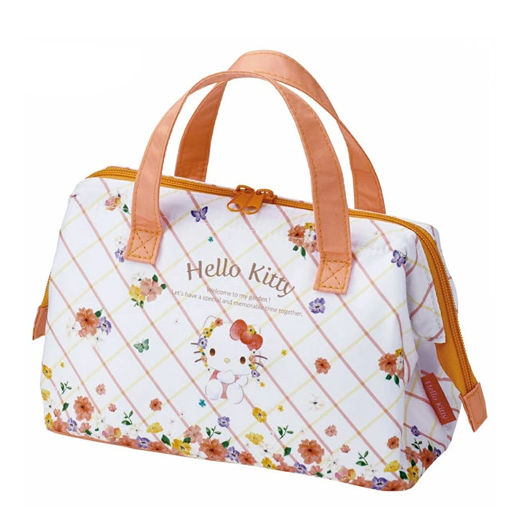 ハローキティ がま口型ランチバッグ パステル水彩花柄