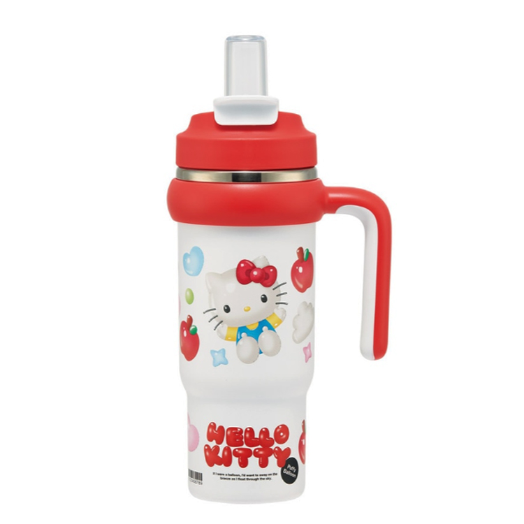 ハローキティ ハンドル付ストロータンブラ ぷっくりバルーン