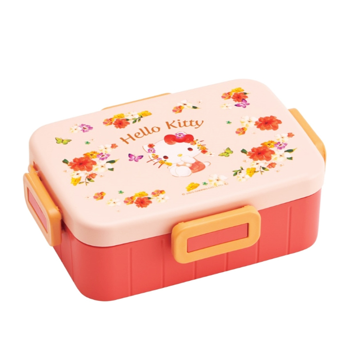 ハローキティ 1段ランチボックス パステル水彩花柄