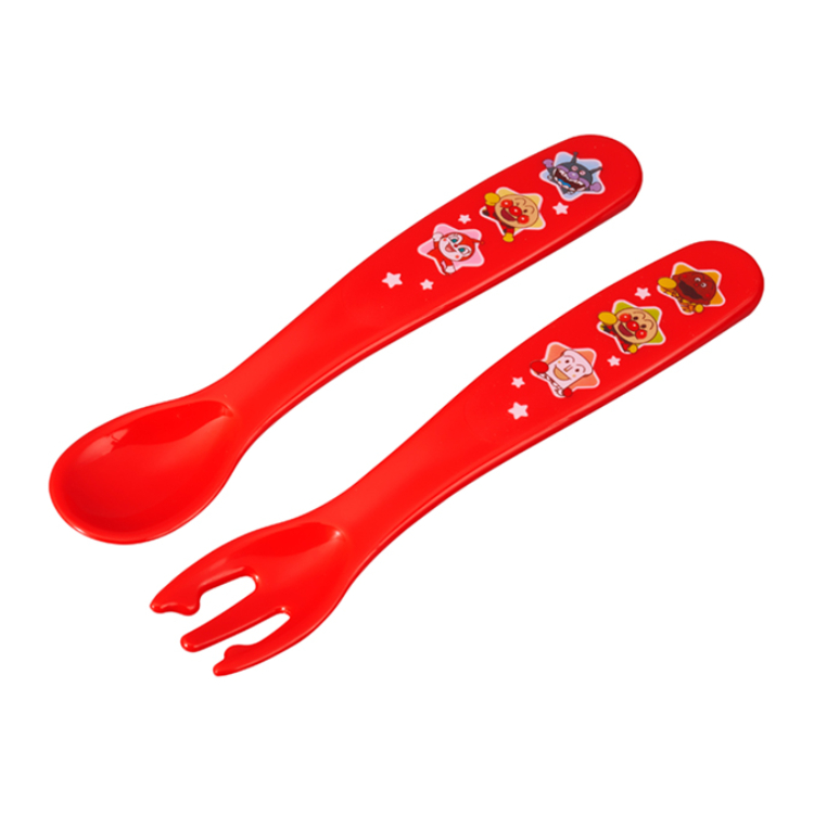 【アンパンマン】抗菌スプーン・フォーク(レッド) レッド ケース付なし