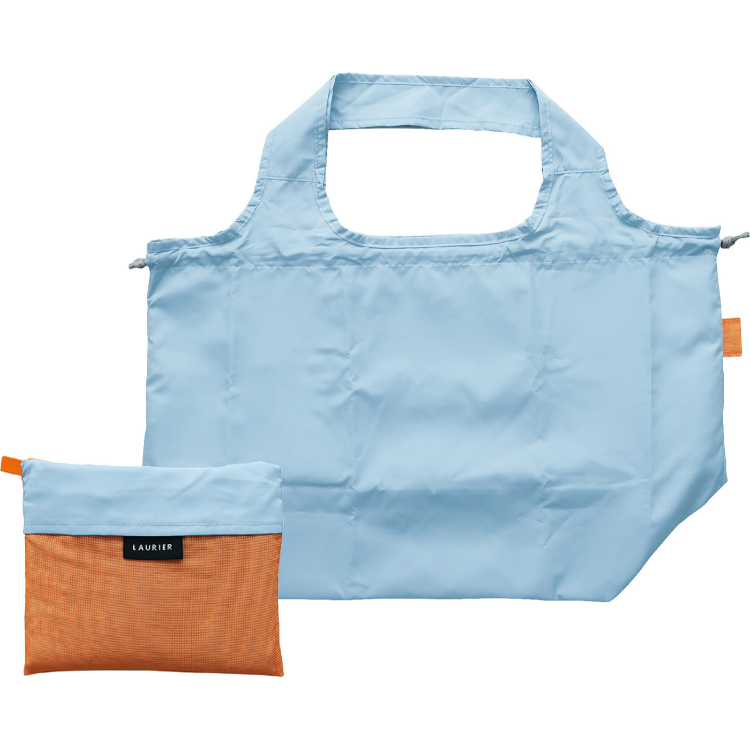 LAURIE ツートーン保冷ショッピングバッグ Saxe×Orange Saxe×Orange