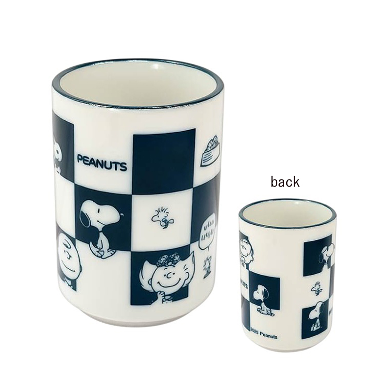 【SNOOPY】スヌーピー 湯呑 美濃焼 市松 大 市松 大 湯呑