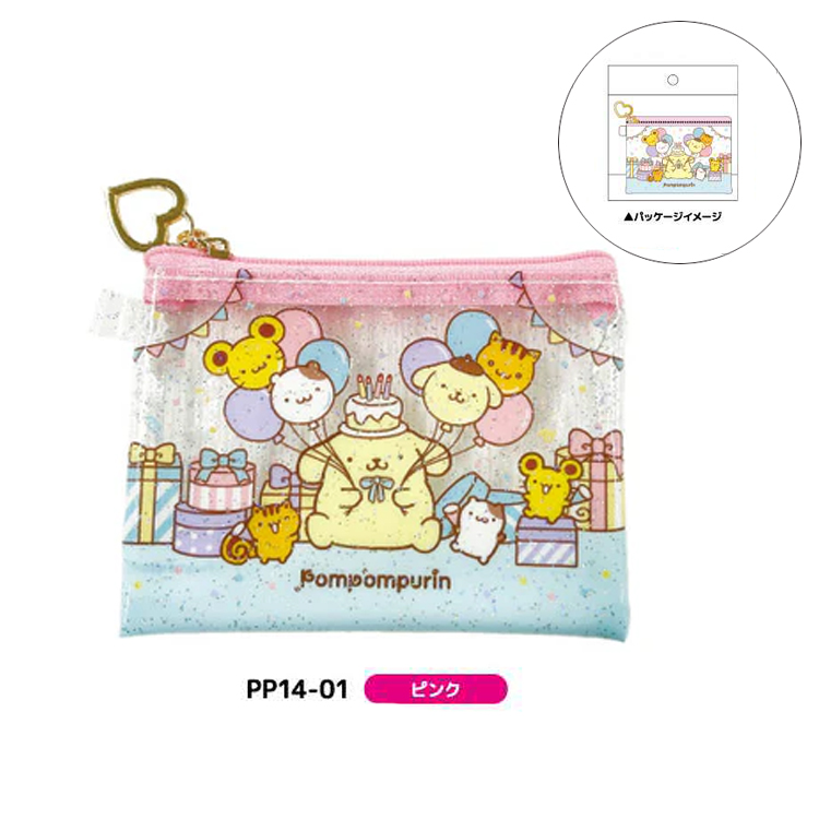 ポムポムプリン ミニクリアポーチ ピンク(6月下旬入荷予定) ピンク