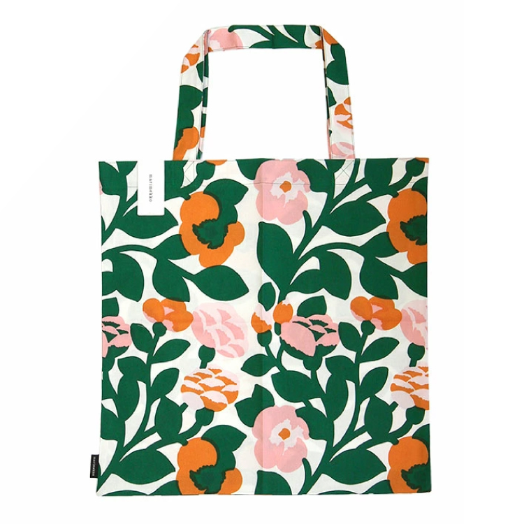 【marimekko】マリメッコ ファブリックバッグ Pieni Green Green グリーン×オレンジ