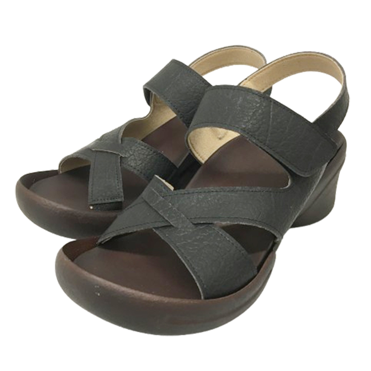 【Re:getA】リゲッタ クロスベルトウェッジサンダル ブラック S (22-22.5cm) ブラック S(22-22.5cm)