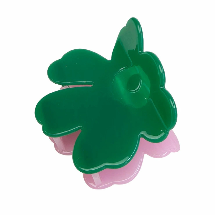 【marimekko】マリメッコ ヘアクリップ Unikko Hair Clip S Two-Tone Small ピンク×グリーン ピンク×グリーン