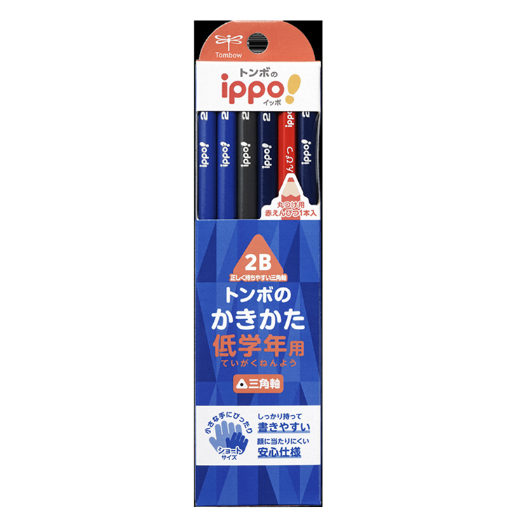 トンボのイッポ 低学年用 かきかた鉛筆 三角軸 2B (PA01) PA01