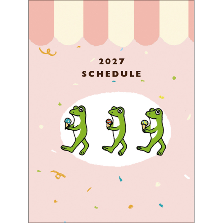 【2027年カレンダー・手帳】かえるの時間手帳 A6 ソフトカバー/ピンク ピンク
