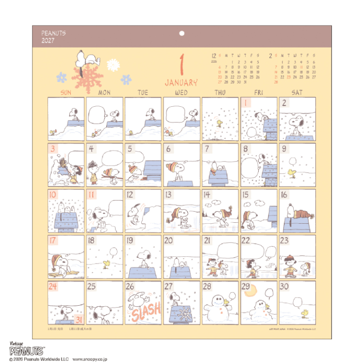 【2027年カレンダー・手帳】PEANUTS(スヌーピー) コミックデザイン 壁掛けカレンダーカレンダー PEANUTS(スヌーピー)