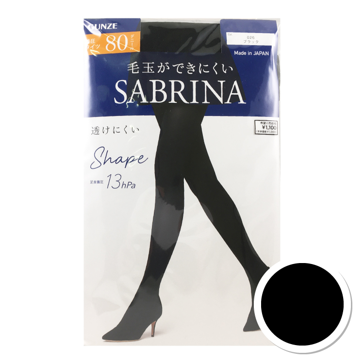 【SABRINA】サブリナ Shapeタイツ 80デニール ブラック L-LL ブラック L-LL