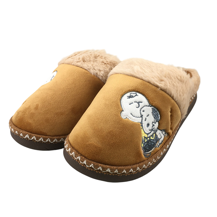 PEANUTSスヌーピー レディース ファー サンダル PN8474/Mブラウン ブラウン M