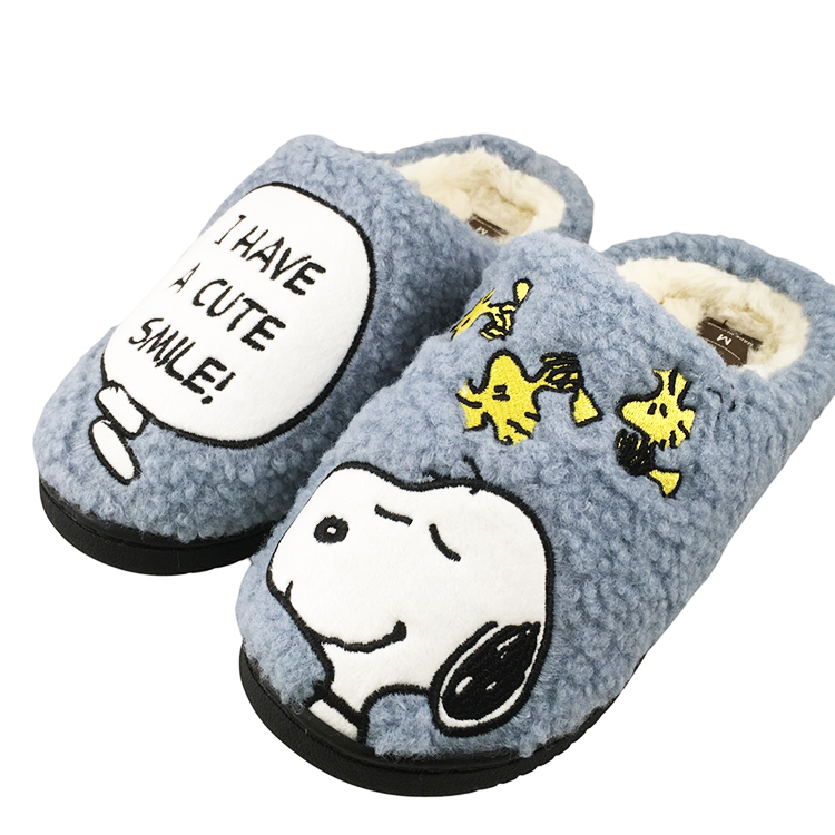 PEANUTS スヌーピー レディースボアスリッパ PN8477/LLブルー ブルー LL