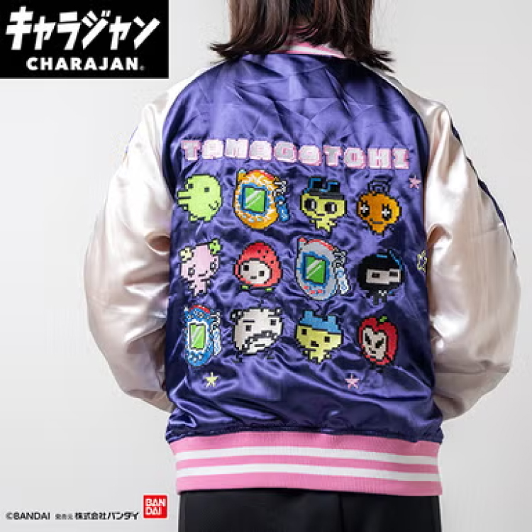 【キャラジャン】スカジャン たまごっち ドットたまごっち L ドットたまごっち L