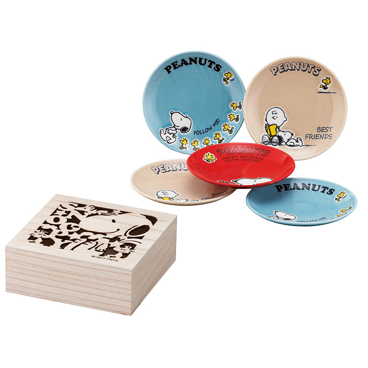 Snoopy スヌーピー 木箱入り小皿セット ビジター表示商品 ファンビ寺内ネットストア