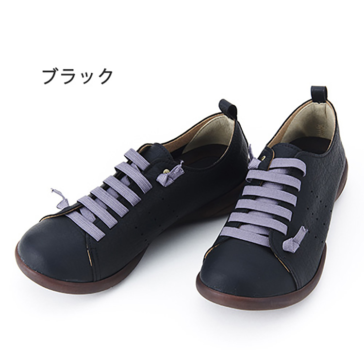 Re:getA】リゲッタ ゴムひも フラットシューズ R-074 ブラック S(S