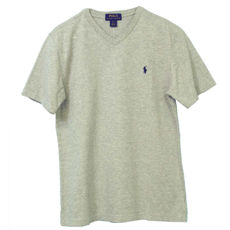 【POLO RALPH LAUREN/ポロラルフローレン】ワンポイントロゴTシャツ Vネック グレー ボーイズXL グレー ボーイズサイズ XL