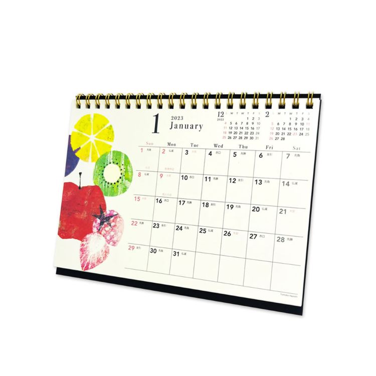 23ダイアリー クローズピン トモコ旬果b6卓上カレンダー 卓上 ビジター表示商品 ファンビ寺内ネットストア