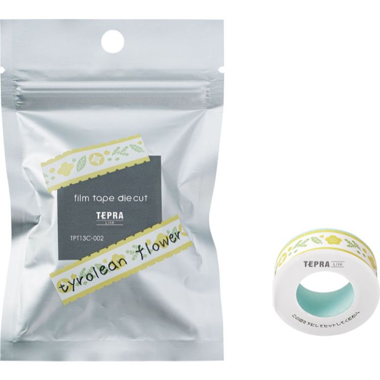 キングジム 「テプラ」Lite フィルムテープ型抜き チロリアンフラワー 13mm