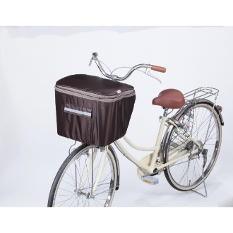 2段式 自転車 前カゴカバー ブラウン