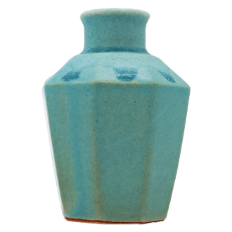 波佐見焼 八面一輪挿し トルコブルー