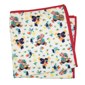 【FEILER】フェイラー　プティバス おくるみ　レッツプレイタグ　アイボリー/赤