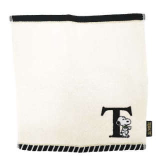 【SNOOPY】スヌーピー　ふわふわイニシャルT