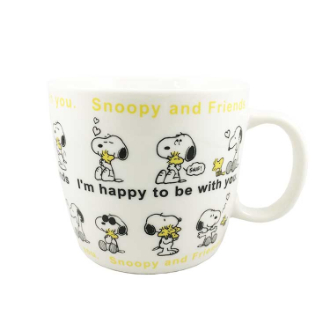 【SNOOPY】スヌーピー　ほっこりマグ L（イエロー）