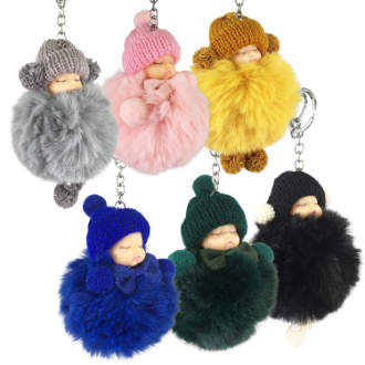 [クイックセット]ふわふわボンボン赤ちゃんチャーム　６ケ入り　Dアソート