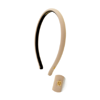 【ALEXANDRE DE PARIS】アレクサンドル ドゥ パリ　サテン カチューシャ　THB-20148-10/10mm幅 S-1850-17（ベージュ）