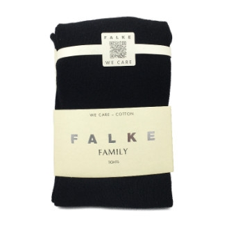 【FALKE】ファルケ　ファミリーコットン混タイツ　ブラック　36-38