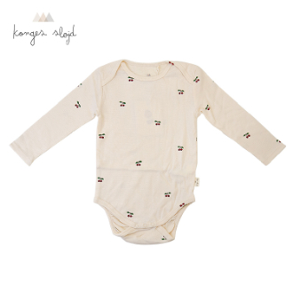 【KongesSloejd】コンゲススロイド　ベビー 長袖 ボディスーツ　チェリー　9M