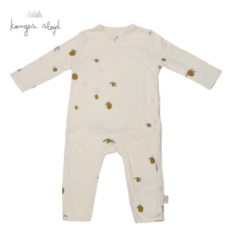 【KongesSloejd】コンゲススロイド　ベビー 長袖カバーオール　レモン　0-1M